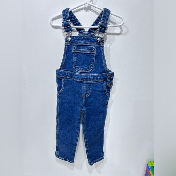 Joe Fresh Toddler Girl Blue Denim Overalls Size 2 - Picture 3 of 9